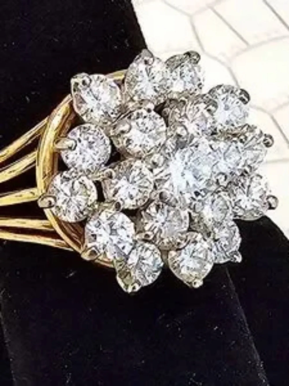 🔥Rare Vintage Brilliant Cocktail Diamond 14k 19 Stones about 2.7 ct. (7)